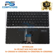 HITAM Hp Keyboard 14-cm 14-cm0000 14-cm0078au 14-cm0075au 14-cm0091au Black Backlight