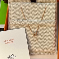HERMES mini POP H 項鍊栗子色（奶茶色）+玫瑰金