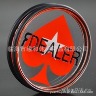 Zhuang Code Texas Red Double Layer Poker Five-pointed Star White DEALER Acrylic Spades Poker 0LP9
