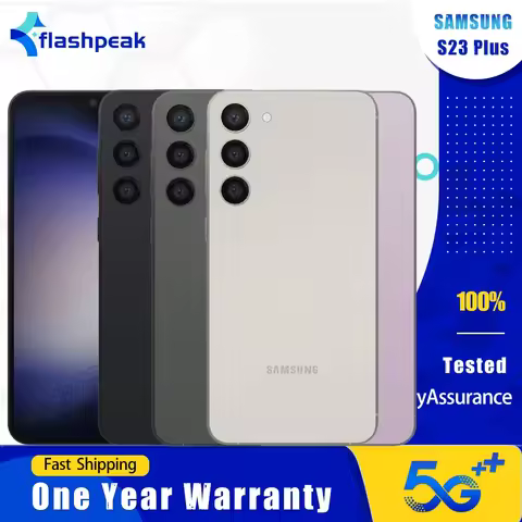 Original Samsung Galaxy S23 Plus S916U1 5G Mobile Phone S23+ NFC 6.6" 8GB RAM 256GB ROM Snapdragon 8