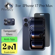 2 in 1 iPhone 17 Pro Max Anti-Spy Privacy Screen Protector Tempered Glass For iPhone 17 Pro Max Air