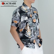 KACHARI “Corona Extra Beer” (สีดำ) พร้อมส่งฟรี เสื้อฮาวาย เสื้อสงกรานต์ ผ้าเรยอน