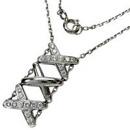 Chaumet)鑽石項鍊，飾有 Liens 圖案，三排，18K 白金，7.0 克，45.5 厘米，女士款 [二手]