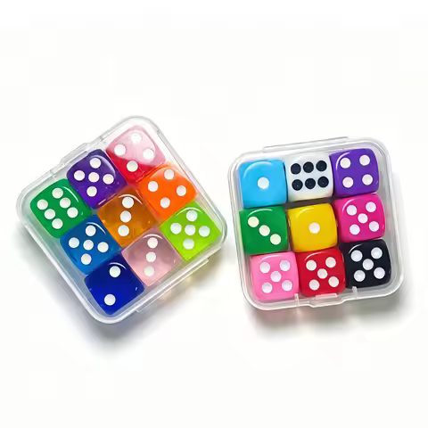 Classic 9PCS Dice in a Box Flip Numbers Board Games Accessories for Adults & Kids Family Classroom H