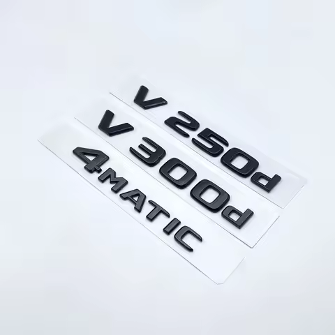 3D Glossy Black Letters V250d NIGHT EDITION ABS Emblem for Mercedes Benz V W447 Car Fender Badge Tru