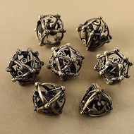 Metal DND Dice Set 7 Hollow 3D Dragon DND Dice Hollow Polyhedron Dice D20 D12 D10 D% D8 D6 D4 for Du