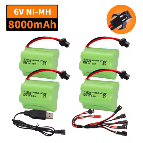 NI-MH 6V 8000mAh Battery For RC Cars Robots Tanks Gun rc Boats parts With JST Plug AA 6v NiMH Rechar