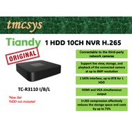 TC-R3110 H.265 8CH NVR Recorder 1 HDD Slot Network Video Recorder Tiandy CCTV