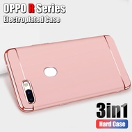 Casing OPPO R9 R9s R11 R11s Plus R15 Dream Mirror R17 Pro R15X 3 in 1 Electroplated Phone Case Matte Plating Hard Cover