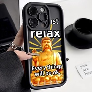 Good case 🔥ส่งจากไทยใน24ชม.🔥เคสไอโฟน11 glowing buddha New Straight Edge Phone case For IPhone 11 14 7Plus XR X 12 13 Pro Max 15PRO MAX 14 7 8 6s 6 Plus XS Max SE 2020 Simple Solid Candy Color Matte Liquid Silicone Phone Case