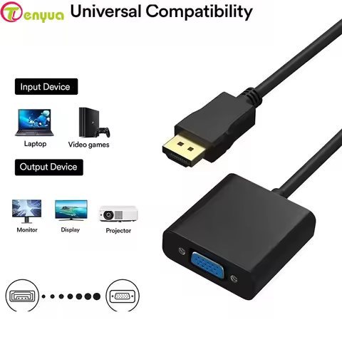 High Speed HD To VGA Cable HDTV Converter With Audio HD 1080P HD Male To VGA Female Converter Adapte