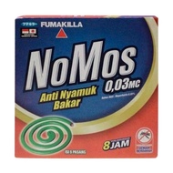 OBAT NYAMUK BAKAR NOMOS REG STANDAR 5x25GR /Obat Nyamuk Bakar NoMos Hijau Tahan 8 Jam Isi 5 pak/ FUM