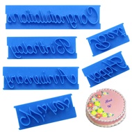 6Pcs/set Cake Baking Molds Tools Alphabet Letter Words Cake Cookie Press Stamp Embosser Cutter Fonda