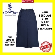 Dexwin Kain Sekolah Biru Gelap Susun Belakang Kain Lembut Koshibo | Kain Kurung Sekolah Pengawas Bir