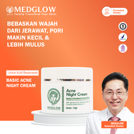 MEDGLOW CLINIC Basic Acne Night Cream | Skincare Krim Malam Anti Jerawat Berminyak Dokter BPOM HALAL