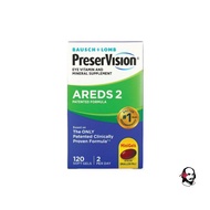 【READY STOCK】Bausch &amp; Lomb, PreserVision AREDS 2, Eye Vitamin &amp; Mineral Supplement with Lutein Zeaxanthin, 120 Soft Gels