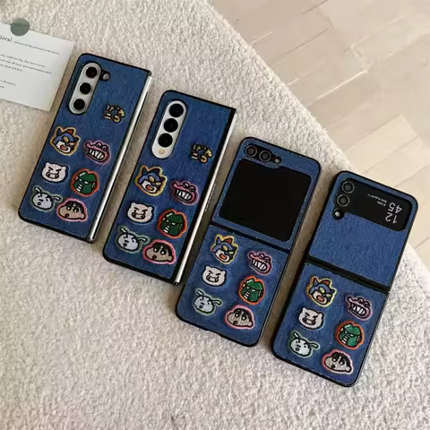 Japan Anime Shinchan Phone Case For Samsung Galaxy Z Flip 6 zflip4 zflip5 Z Fold 3 4 5 zfold4 Crayon