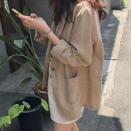 autumn jacket woman winter jacket woman jacket woman Suit Jacket 2025 Casual Cotton Linen Women's