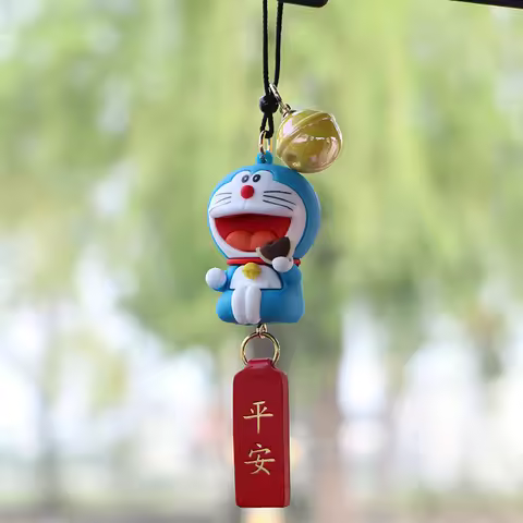 Doraemon Car Interior Pendant Ping An Wealth Attraction Rear View Mirror Pendant Automotive Decorati