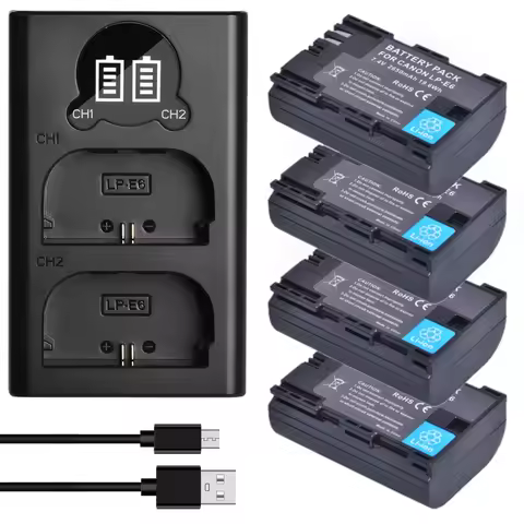 LP-E6N LP E6NH LP-E6 Battery for Canon EOS R R7 R5C R5 R6 90D 70D 80D 60D 60Da 5DSR 5Ds 5D2 5D3 5D4 