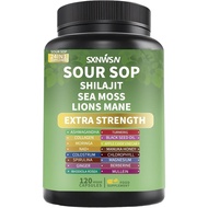 Soursop  with Ashwagandha Sea Moss s Mane Turmeric Shilajit - Graviola Complex Capsules for Antioxid