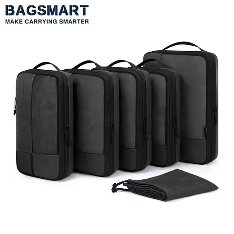 BAGSMART Compression Packing Cubes Men Travel Expandable Luggage Organizer Carry on Luggage Packing 