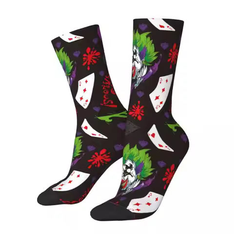 Happy Funny Men's Socks Harajuku Joker And Card Clown Sock High Quality Women's Socks Spring Summer 