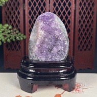 天然紫水晶原石洞簇擺件 淺紫色水晶標本 家居裝飾 助勢轉運消磁