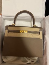 Hermes Kelly 25 大象灰金扣 b stamp