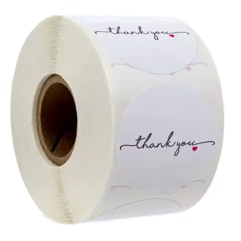 50-500pcs Round White Paper Label Sticker Thank You Sticker Scrapbook 1 Inch Wedding Envelope Seal H