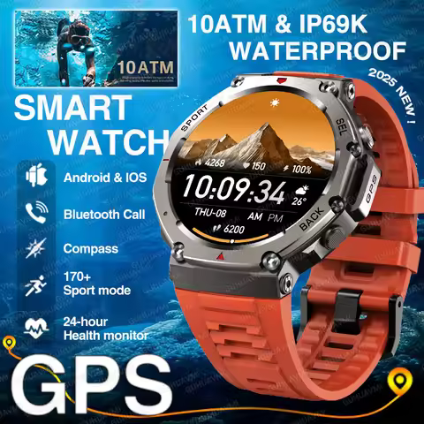 2025 T-Rex 3 Military GPS Waterproof Smart Watch AMOLED Built-in Six Frequency Satellite Outdoors Sp