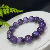 高品質天然紫龍晶手串大顆粒俄料紫色串珠顆顆龍紋單圈男女款14mm