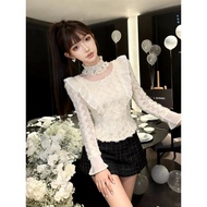 IBUY Women's Slim-Fit Lace Shirt - Stylish & Feminine Design