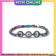 Magnetic Hematite Round Beads Beaded Anklet 4MM Strechy Anklet Handmade Jewelry Health-care B 021