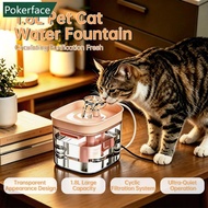 POKERFACE 1.8L Automatic Pet Water Fountain with Circulation Filtration USB Cat Drinking Fountain Mu