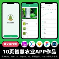10 Pages Axure Smart Agricultural Prototype Farm Management APP High-Fidelity Interconnection Design