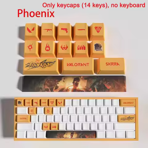 Valorant keycaps OEM Profile 14key MINI SET PBT dye sub keycaps Phoenix Reyna Fade Neon Gekko Sage R