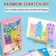 Squeegee Art Kids Paint Kit 35Pcs, DIY Material Magic Reveal Rainbow Scratch Art