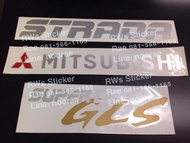 สติ๊กเกอร์ดั้งเดิม ติดฝาท้าย MITSUBISHI + STRADA + SUPER 2.8 GLS ชุดมี3ขิ้น มีสีอ่อนกับสีเข้ม sticker ติดรถ แต่งรถ มิตซูบิช สตราด้า