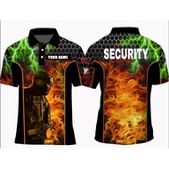 Security T Shirt Guard Uniforms na may Patches for Men Security Orange Green High Quality Full Subli