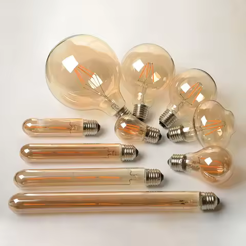 2W 4W 6W 8W Antique Retro Vintage LED Edison Bulb E27/E14 LED Bulb Filament Light G80 G95 ST64 Amber