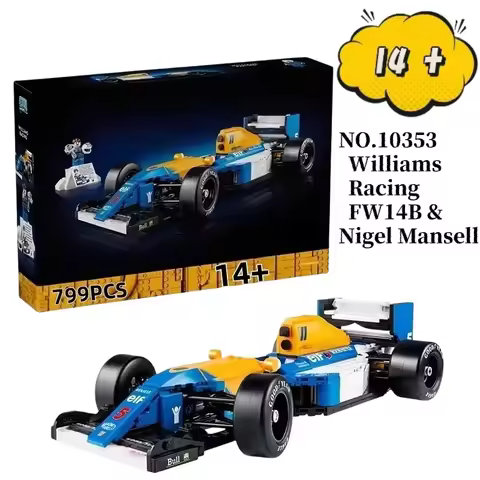 10353 Williams team FW14B and Nigel Mansell 799 blue car building blocks, model bricks, toys, birthd