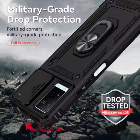 Case For Vivo Y21S Y33S Y11S Y21 Y21T Y21G Y 21 S 33S Armor Rugged Shockproof Cover with Slide Camer