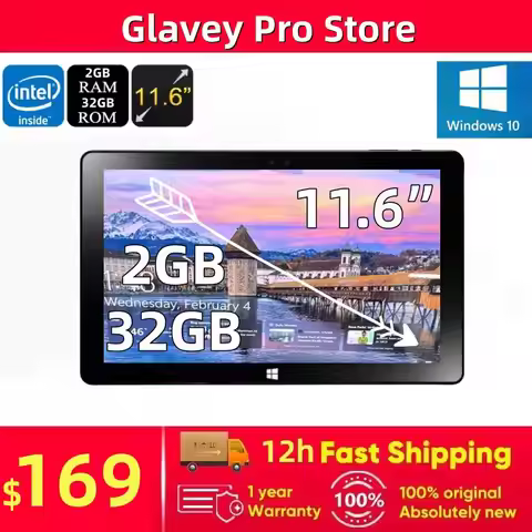 NS-7100 11.6" Windows 10 Tablet PC Intel Atom X5-Z8300 Quad Core 2GB DDR RAM 32GB ROM 1920 x 1080 IP