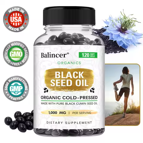 Organic Black Cumin Seed Oil 1000 mg - Immune Support, Promotes Hair Growth, Provides Nutritive Anti