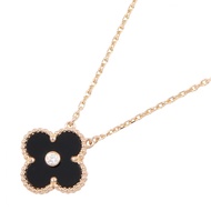 [Pre-owned] Van Cleef & Arpels Vintage Alhambra Necklace, Onyx 1PD Necklace, 37.5/42cm, K18PG (Pink 
