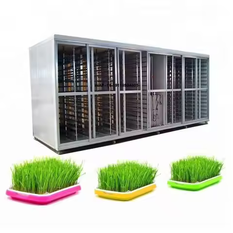 Automatic Plastic Tray Bean Sprout Barley Grass Growing Hydroponic Fodder Machine