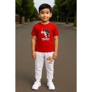 MERAH Children's T-shirt and Jogger Set for Indonesian Independence Day Crackers 80 August 17th Suit