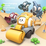 Expressions & Whistle Truck - Inertia Powered Digger with Changeable Face & Sound, 3-in-1 Fun Car fo