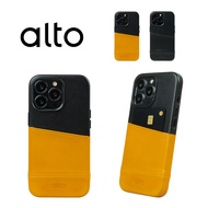 alto iPhone 13 Pro Metro Classic經典插卡皮革手機殼/ 棕+黑